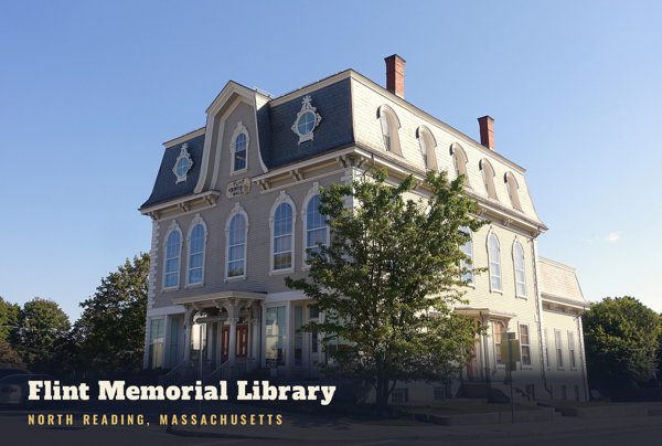 North Reading Flint Memorial Library Postcard artwork detail