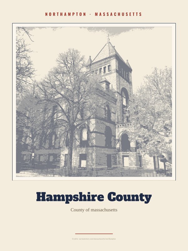 Northampton Hampshire County Landmark Print artwork detail