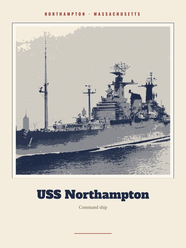 Northampton USS Northampton Landmark Print artwork detail