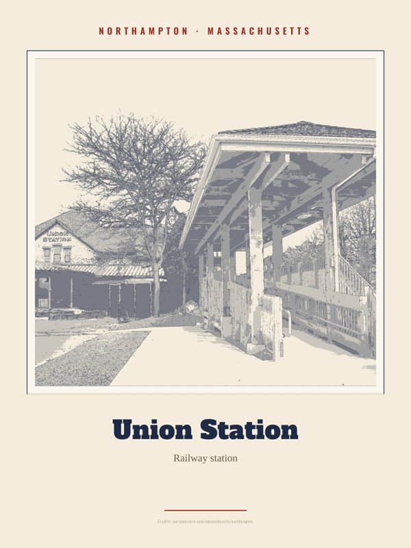 Northampton Union Station Landmark Print artwork detail