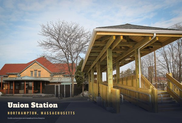 Northampton Union Station Postcard artwork detail