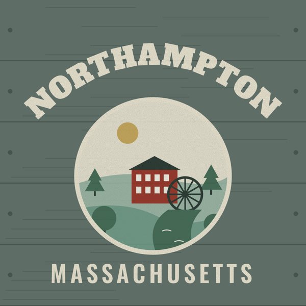 Northampton Hometown Wood Sign artwork detail