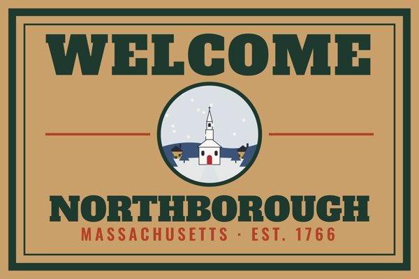 Northborough Welcome Doormat artwork detail