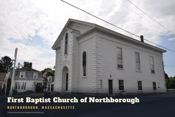 Northborough First Baptist Church of Northborough Postcard artwork detail
