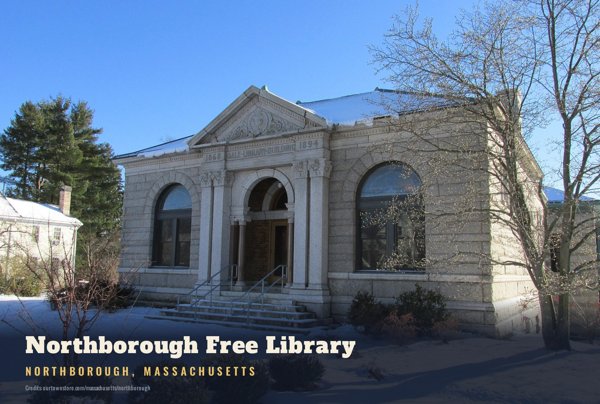Northborough Northborough Free Library Postcard artwork detail
