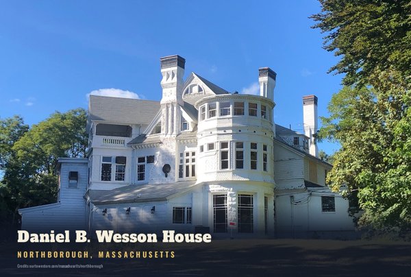 Northborough Daniel B. Wesson House Postcard artwork detail