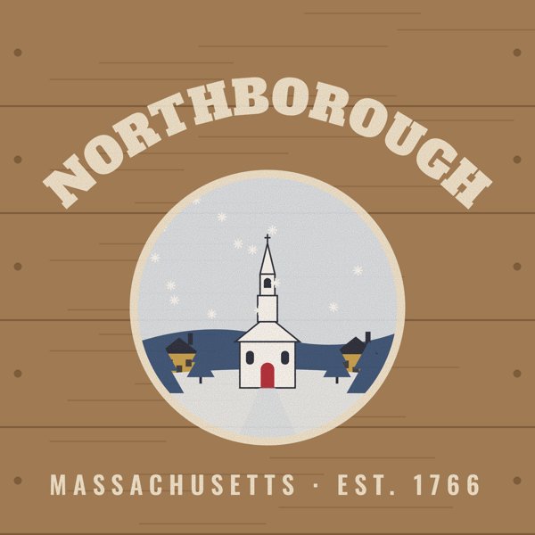 Northborough Hometown Wood Sign artwork detail