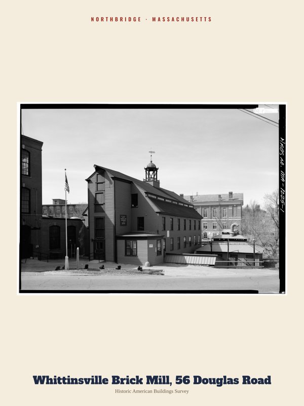 Northbridge Whittinsville  Brick Mill, 56 Douglas Road Archive Print artwork detail