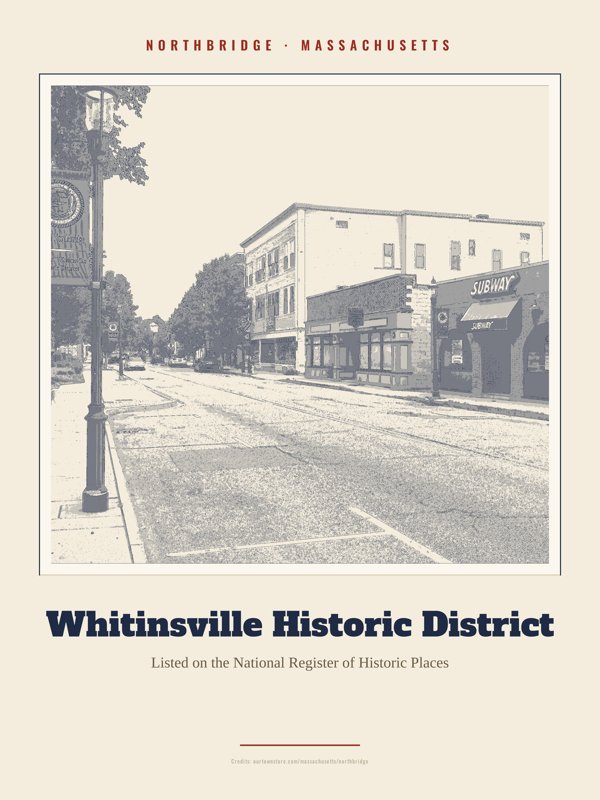 Northbridge Whitinsville Historic District Landmark Print artwork detail
