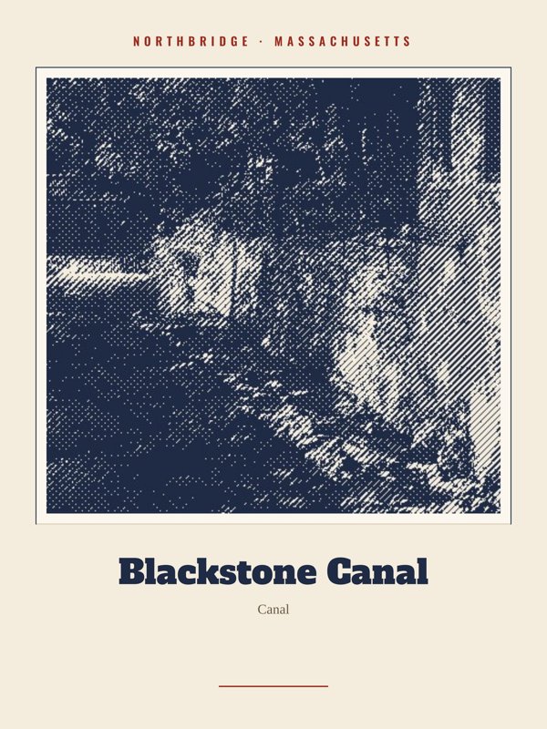 Northbridge Blackstone Canal Landmark Print artwork detail