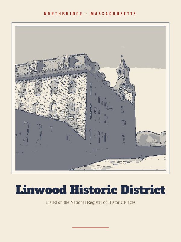 Northbridge Linwood Historic District Landmark Print artwork detail