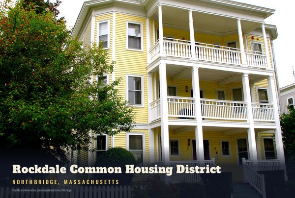 Northbridge Rockdale Common Housing District Postcard artwork detail