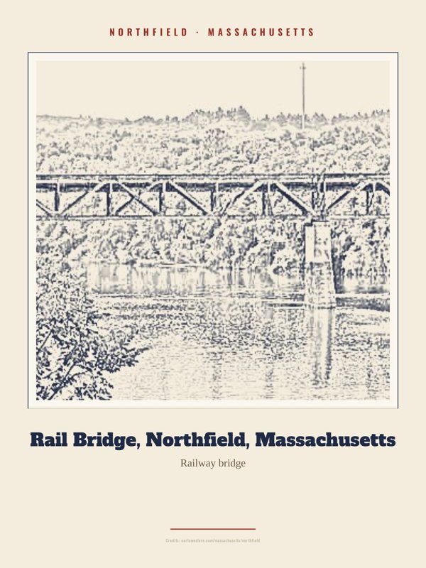 Northfield Rail Bridge, Northfield, Massachusetts Landmark Print artwork detail