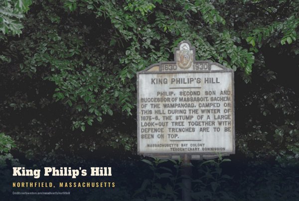 Northfield King Philip's Hill Postcard artwork detail