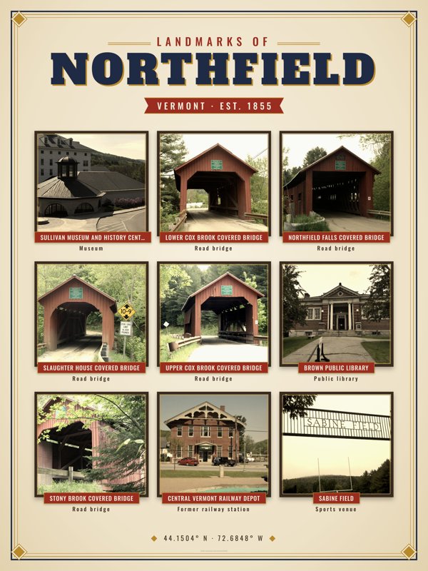 Northfield Landmarks Photo Poster artwork detail