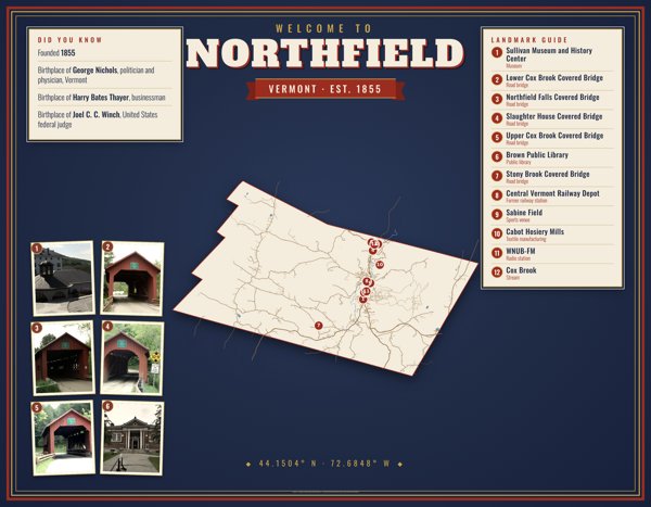 Northfield Map Placemat artwork detail