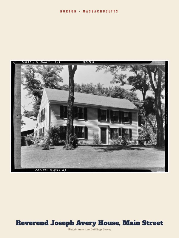 Norton Reverend Joseph Avery House, Main Street Archive Print artwork detail