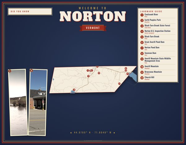 Norton Map Placemat artwork detail
