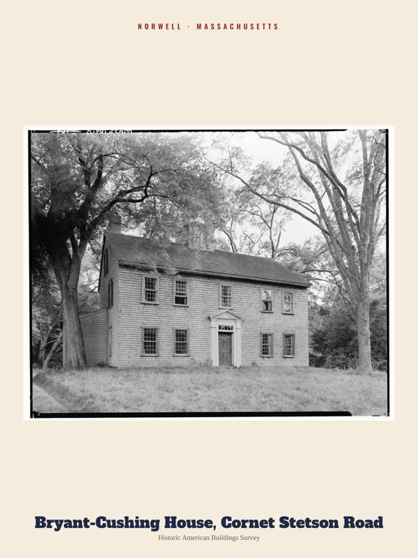 Norwell Bryant-Cushing House, Cornet Stetson Road Archive Print artwork detail