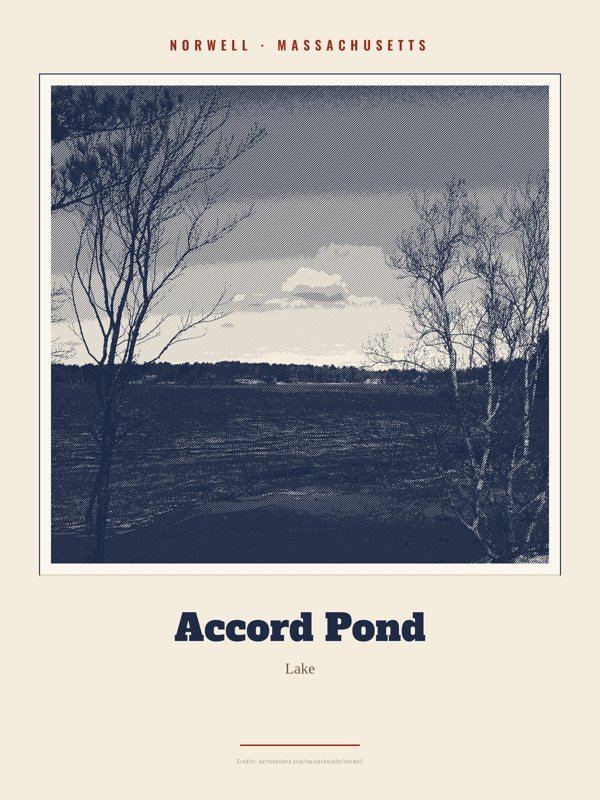 Norwell Accord Pond Landmark Print artwork detail