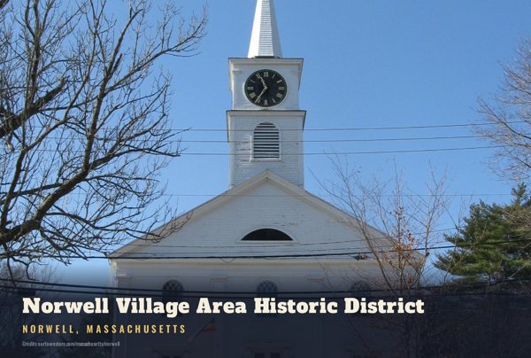Norwell Norwell Village Area Historic District Postcard artwork detail