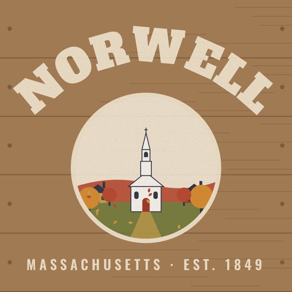 Norwell Hometown Wood Sign artwork detail