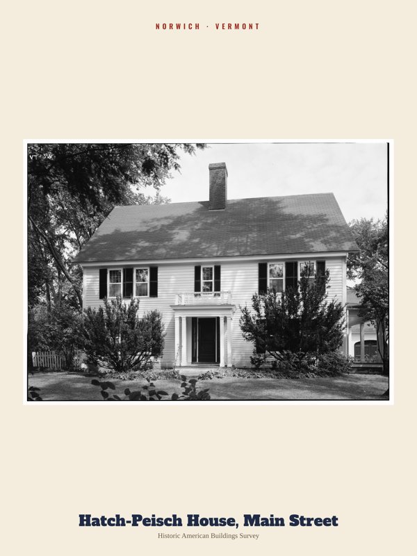 Norwich Hatch-Peisch House, Main Street Archive Print artwork detail