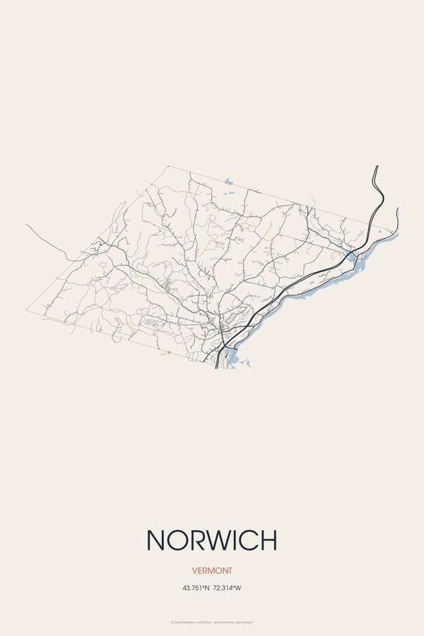 Norwich Street Map Poster · Linen artwork detail