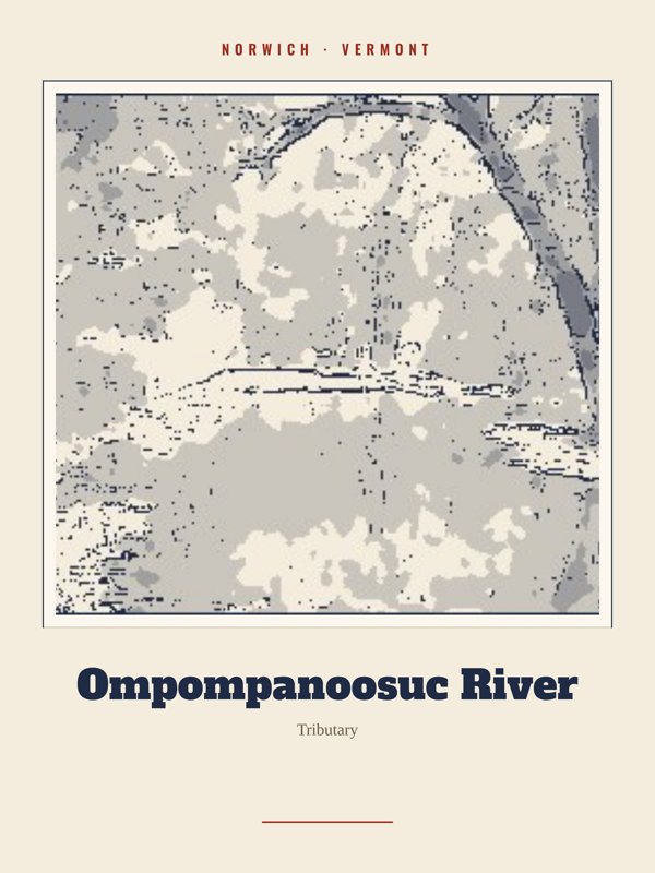 Norwich Ompompanoosuc River Landmark Print artwork detail