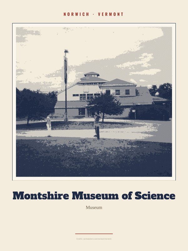 Norwich Montshire Museum of Science Landmark Print artwork detail