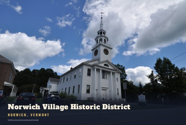 Norwich Norwich Village Historic District Postcard artwork detail