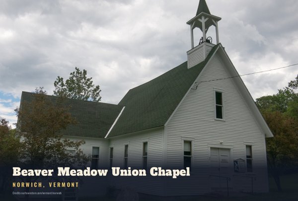 Norwich Beaver Meadow Union Chapel Postcard artwork detail