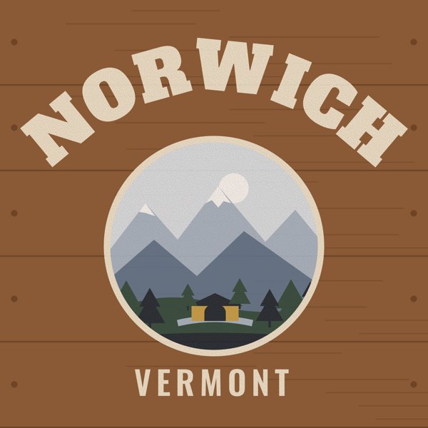Norwich Hometown Wood Sign artwork detail