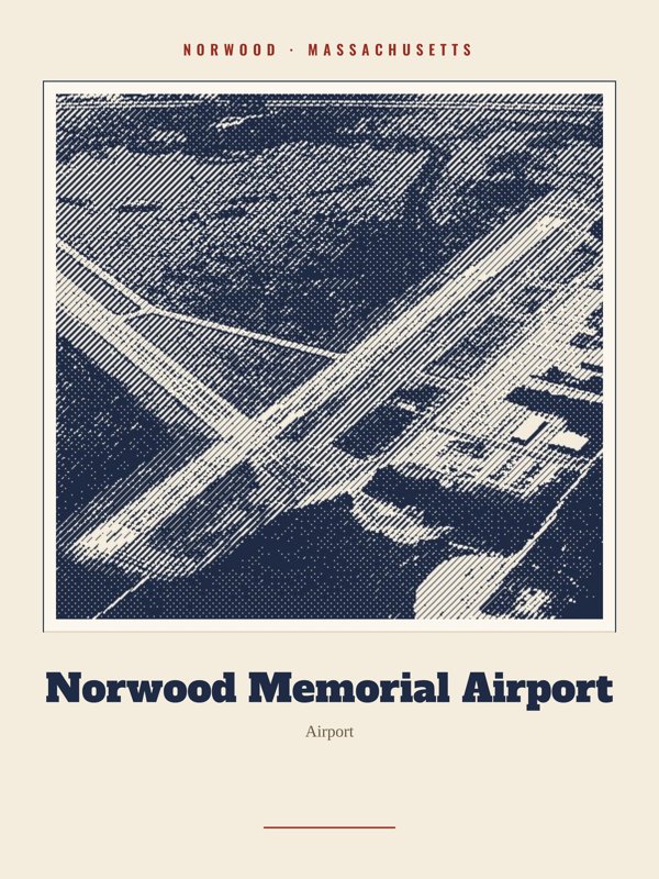 Norwood Norwood Memorial Airport Landmark Print artwork detail