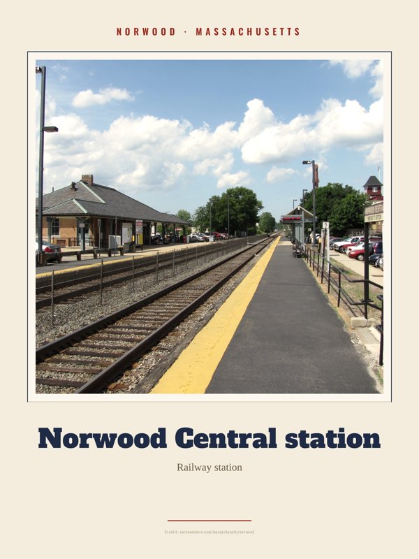 Norwood Norwood Central station Landmark Print artwork detail