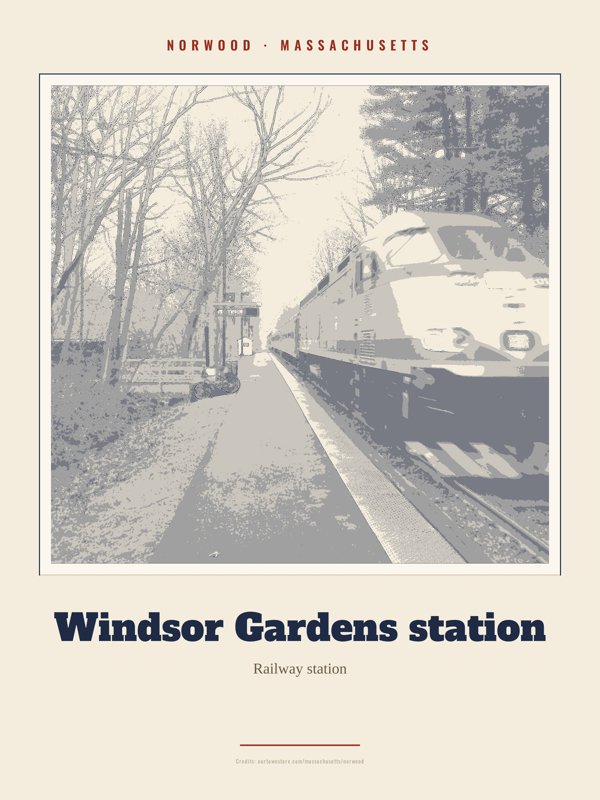 Norwood Windsor Gardens station Landmark Print artwork detail