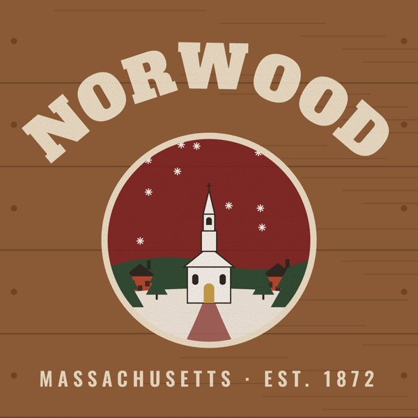Norwood Hometown Wood Sign artwork detail