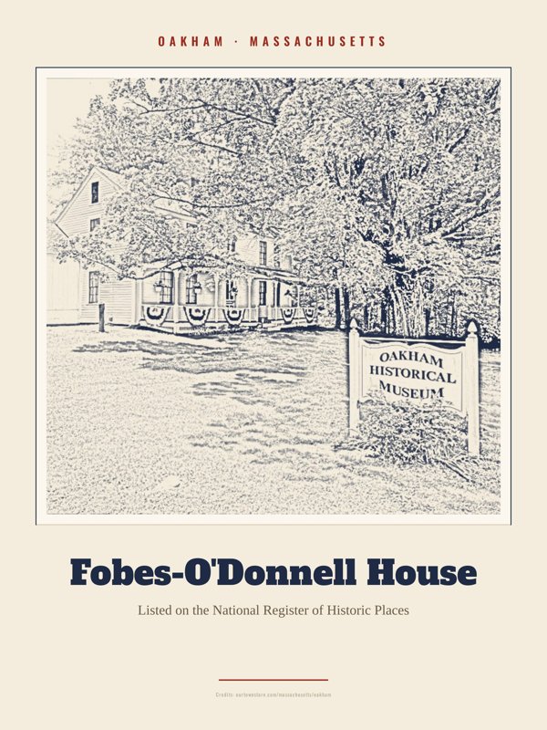 Oakham Fobes-O'Donnell House Landmark Print artwork detail