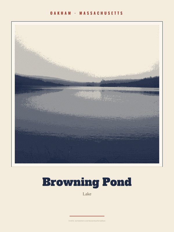 Oakham Browning Pond Landmark Print artwork detail