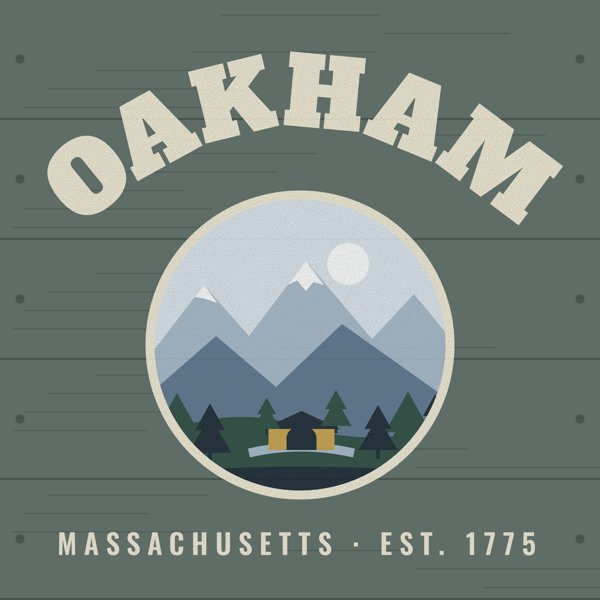 Oakham Hometown Wood Sign artwork detail