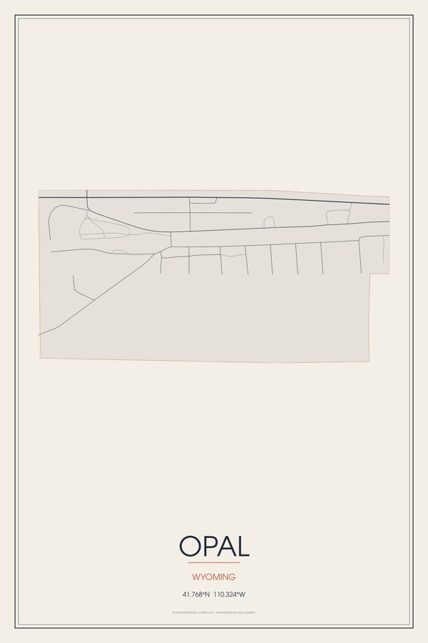 Opal Street Map Poster · Linen artwork detail