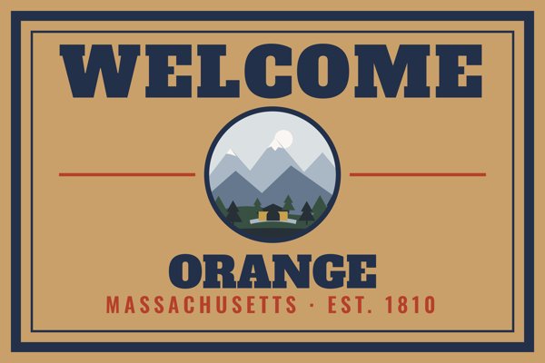 Orange Welcome Doormat artwork detail