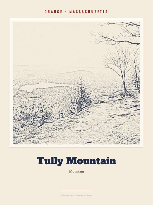 Orange Tully Mountain Landmark Print artwork detail