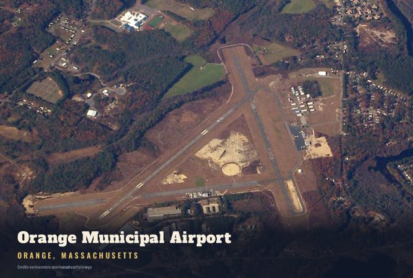 Orange Orange Municipal Airport Postcard artwork detail