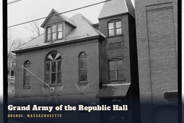 Orange Grand Army of the Republic Hall Postcard artwork detail