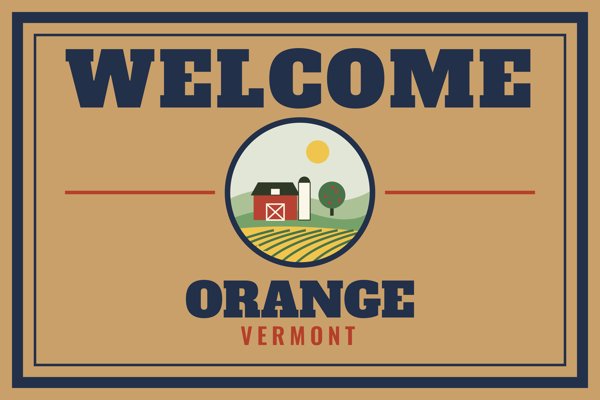 Orange Welcome Doormat artwork detail