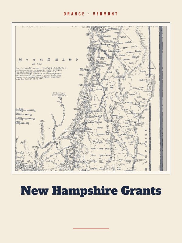 Orange New Hampshire Grants Landmark Print artwork detail