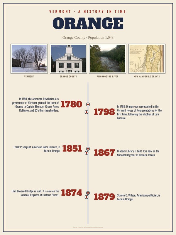Orange History Timeline Poster artwork detail
