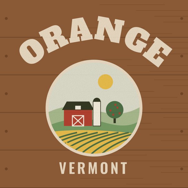 Orange Hometown Wood Sign artwork detail