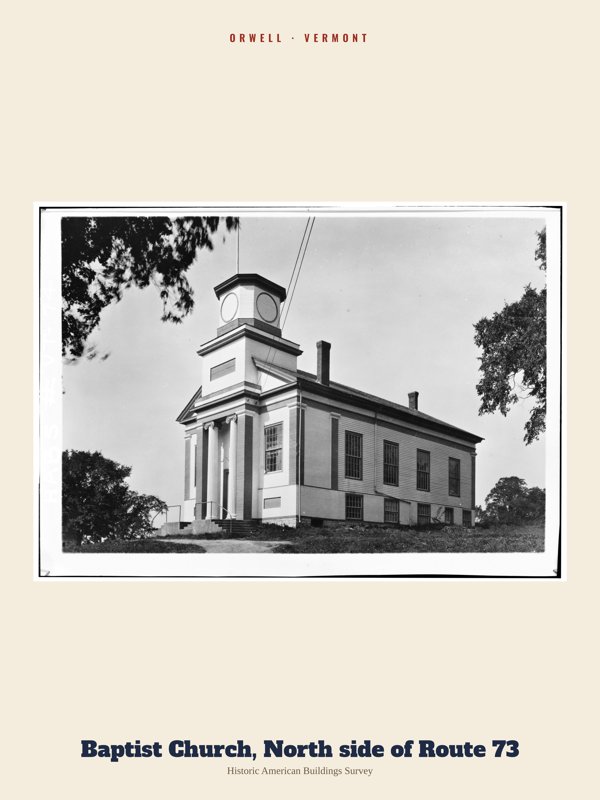 Orwell Baptist Church, North side of Route 73 Archive Print artwork detail